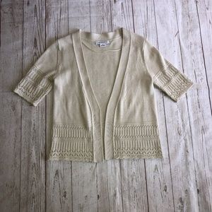 Liz Claiborne open front short sleeve cardigan sm